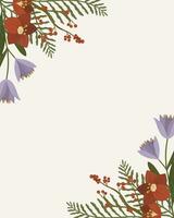 fiore sfondo piatto fioraio decorazione disposizione illustrazione vettore Berna, vischio, inverno rosso, eucalipto