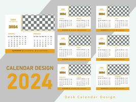 gratuito semplice parete e scrivania calendario design modello. vettore