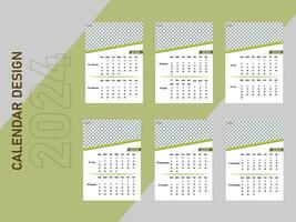 gratuito semplice parete e scrivania calendario design modello. vettore