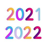 felice anno nuovo 2021 2022 design 3d design moderno per calendario, inviti, biglietti di auguri, volantini o stampe. vettore