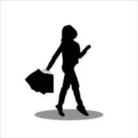 donna silhouette azione vettore illustrazione