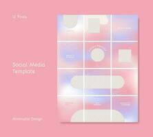 sociale media feed modello con minimalista design vettore