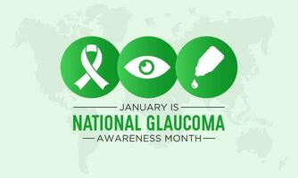 nazionale glaucoma consapevolezza mese è osservato ogni anno nel gennaio. gennaio è glaucoma consapevolezza mese. occhio Salute e visione cura concetto per bandiera design. vettore illustrazione.