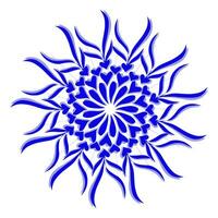 blu tribale mandala icona con ombra. Perfetto per loghi, icone, Oggetti, tatuaggi, adesivi, manifesti, striscioni, Abiti, cappelli vettore