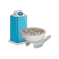 Grano polvere, latte con cereale illustrazione vettore