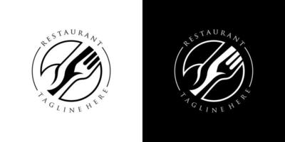 ristorante logo con cucchiaio e forchetta icona, moderno concetto vettore