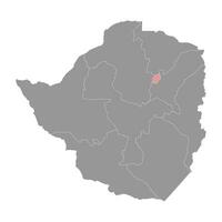 harare città carta geografica, amministrativo divisione di Zimbabwe. vettore illustrazione.