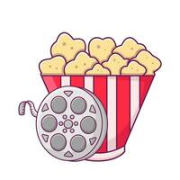 Popcorn con film rotolo illustrazione vettore