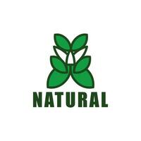 modello di vettore di progettazione del logo del prodotto naturale. icona foglia