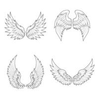 collezione di angelo Ali schema. tribale ala tatuaggi vettore
