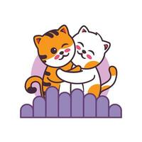 carino gatto cartone animato nel amore vettore illustrazione