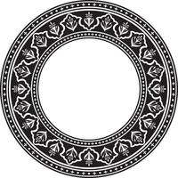 vettore il giro nazionale monocromatico nero ornamento di antico Persia. iraniano etnico cerchio, squillo, confine, telaio