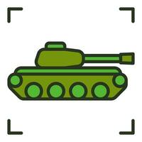 militare serbatoio vettore guerra e esercito concetto colorato icona