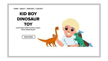 bambino ragazzo ragazzo dinosauro giocattolo vettore