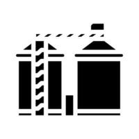 silo biomassa energia glifo icona vettore illustrazione