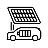 ricarica stazione solare pannello linea icona vettore illustrazione