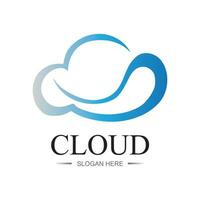 nube pendenza logo. nube e freccia concetto. il branding per inizio su, agenzia, app, Software, Banca dati, ospitando, informatica, server, eccetera. premio vettore logo modello design