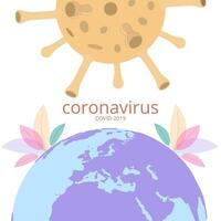 corona virus scoppio. Pericolo di il virus e rischio per pubblico Salute e focolai di influenza. pandemia medico concetto con virale molecole. colorato vettore illustrazione.