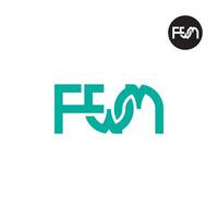 lettera fwm monogramma logo design vettore