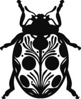 coccinella mano disegnato vettore clip arte elemento, popolare ispirato scarafaggio disegno, insetto decorazione, isolato.