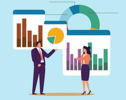 attività commerciale rapporto, dati diagramma e grafico, statistica o analisi, dati analisi sommario o prestazione, mercato ricerca concetto vettore