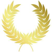 circolare d'oro foglia rami premio telaio logo design lusso oro ghirlanda vettore