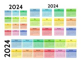 calendario per 2024 isolato su un' bianca sfondo vettore