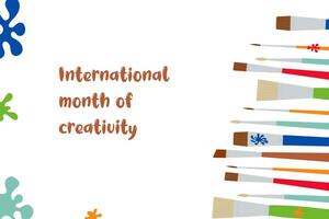 vettore bandiera modello design concetto di internazionale creatività mese osservato ogni gennaio
