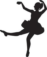 un' danza ragazza vettore silhouette