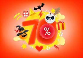 Banner di sconto di halloween del 70% vettore