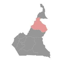 nord regione carta geografica, amministrativo divisione di repubblica di camerun. vettore illustrazione.
