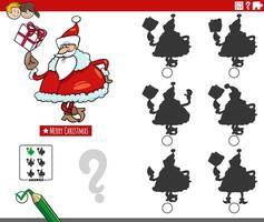ombra gioco con cartone animato Santa Claus con regalo vettore