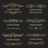 Cornice decorativa in oro. Modelli di logo vintage vettore