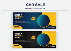 copertina dei social media di vendita di auto, banner, miniatura, poster vettore