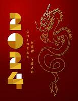 lunare nuovo anno, Cinese nuovo anno 2024 , anno di il Drago vettore