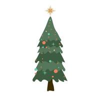 un' Natale albero nel diverso stili. verde Natale alberi vettore, illustrazione vettore