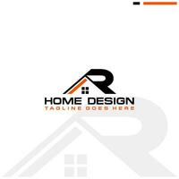 r iniziale casa o vero tenuta logo vettore design