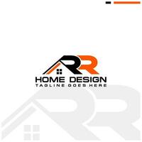 r r iniziale casa o vero tenuta logo vettore design