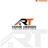 r t iniziale casa o vero tenuta logo vettore design