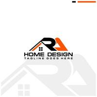 r un' iniziale casa o vero tenuta logo vettore design