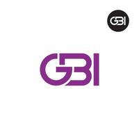 lettera GBI monogramma logo design vettore