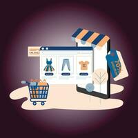 shopping online vettoriale