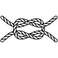 icona legato mare nodo Due corde cavi, legatura mare nodo vettore