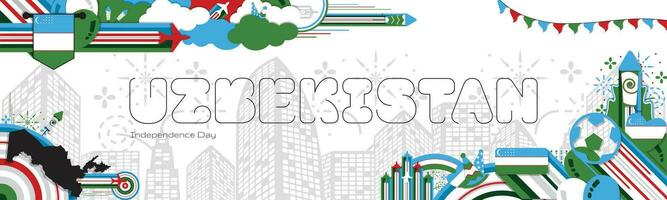 contento indipendenza giorno di Uzbekistan, illustrazione sfondo disegno, striscione, sociale media modello vettore