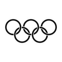 nero silhouette di il olimpico anelli. nero sport concorrenza simbolo su bianca sfondo, vettore