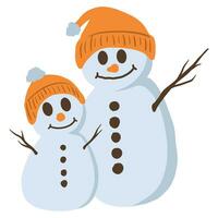 carino pupazzo di neve famiglia clipart vettore