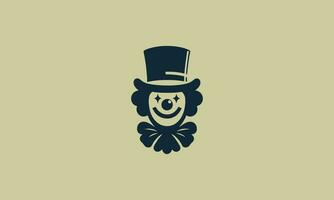 testa clown indossare superiore cappello vettore logo design