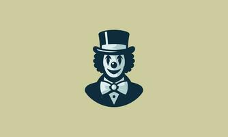 testa clown indossare superiore cappello vettore logo design