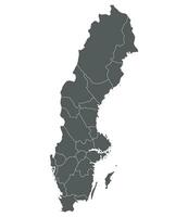 carta geografica di Svezia. Svezia province carta geografica vettore