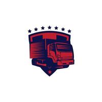 modello di logo logistico del camion di trasporto vettore